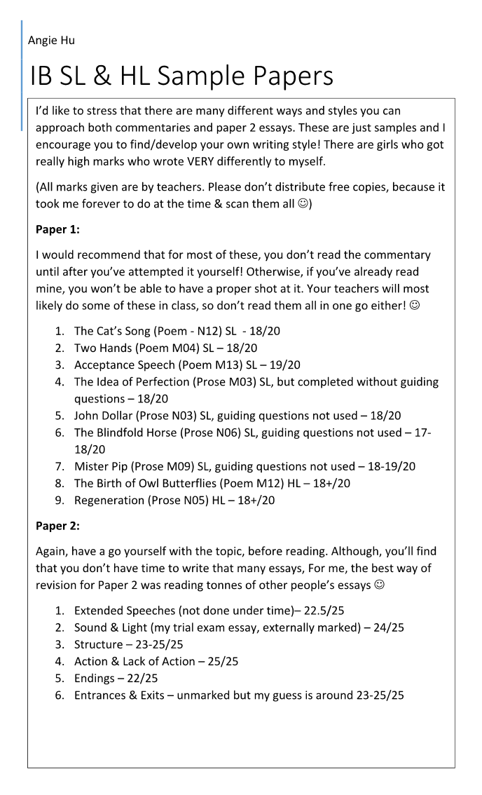 Paper 2 english questions ib