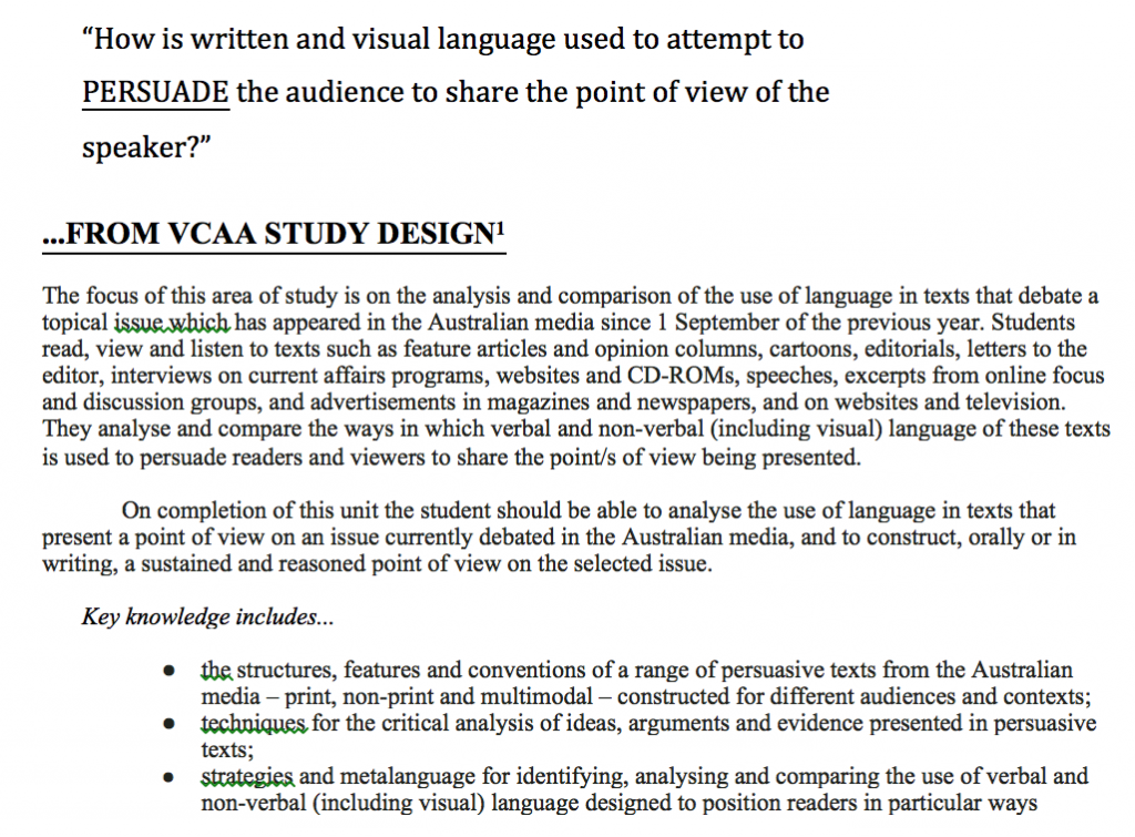 vce language analysis sample essay