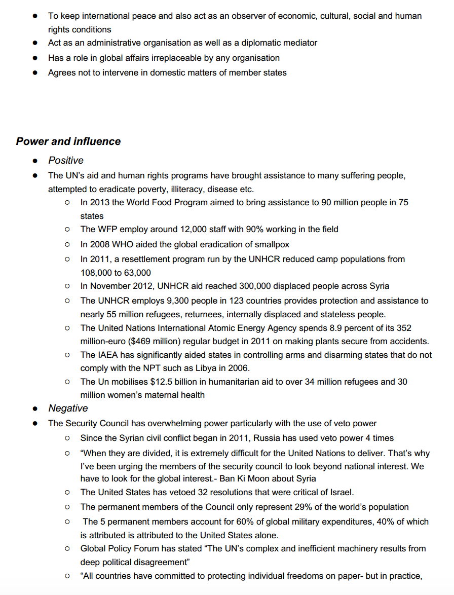 global politics essay vce