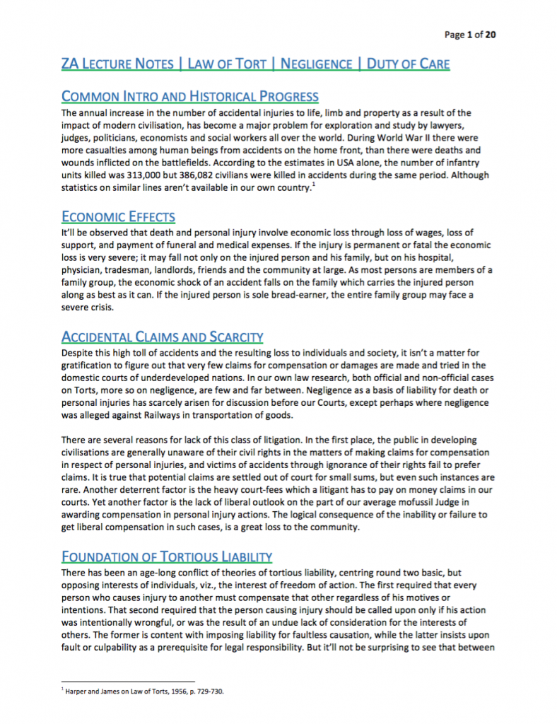 negligence-duty-of-care-tort-law-notexchange