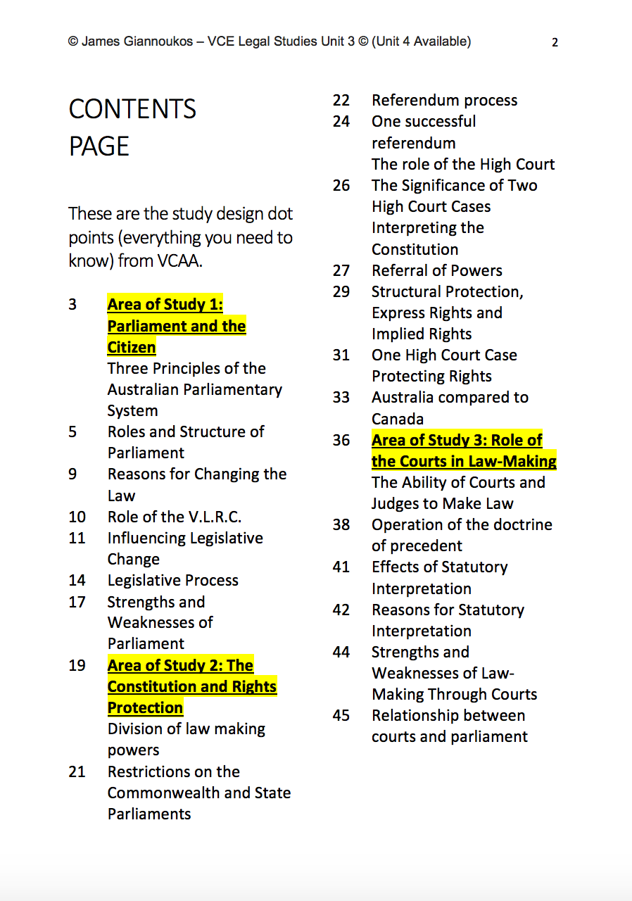 VCE Legal Studies Unit 3 - NoteXchange