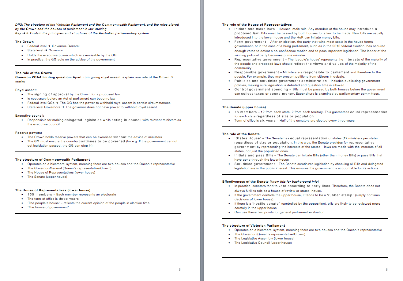 Vce Legal Studies Raw 50 Notes Notexchange