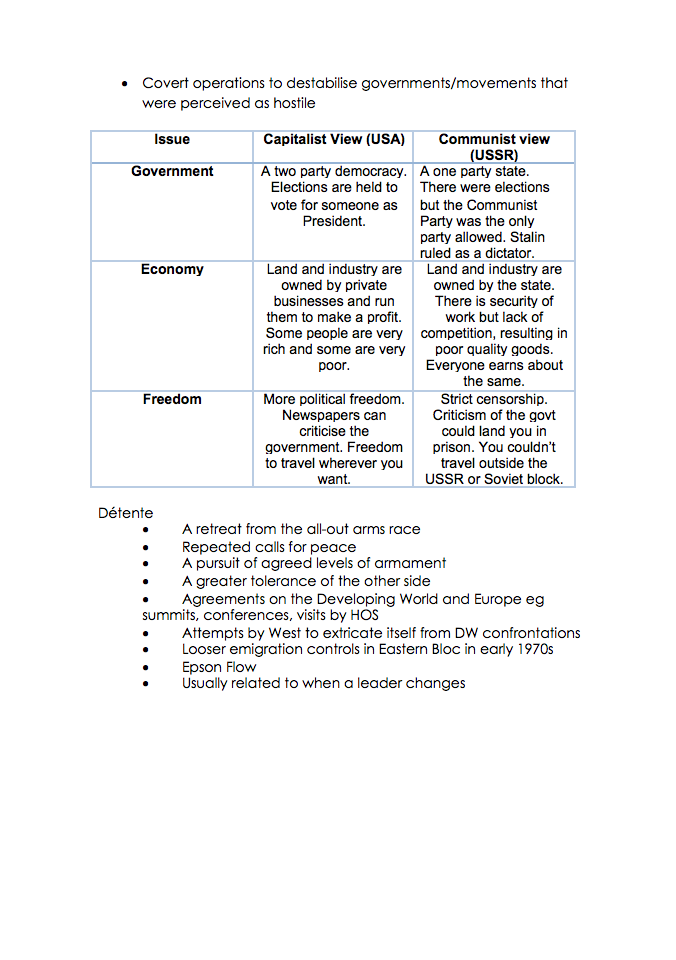 Modern History Changing European World/The Cold War - NoteXchange