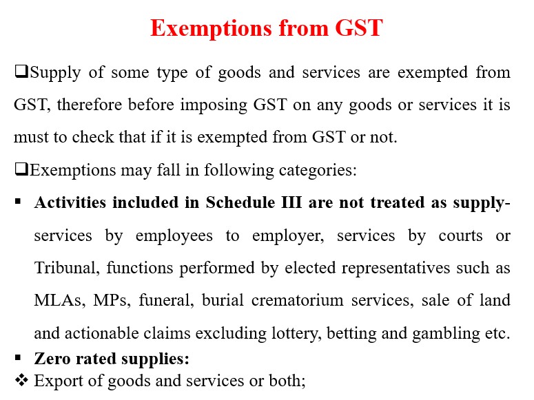 GST Exemptions NoteXchange