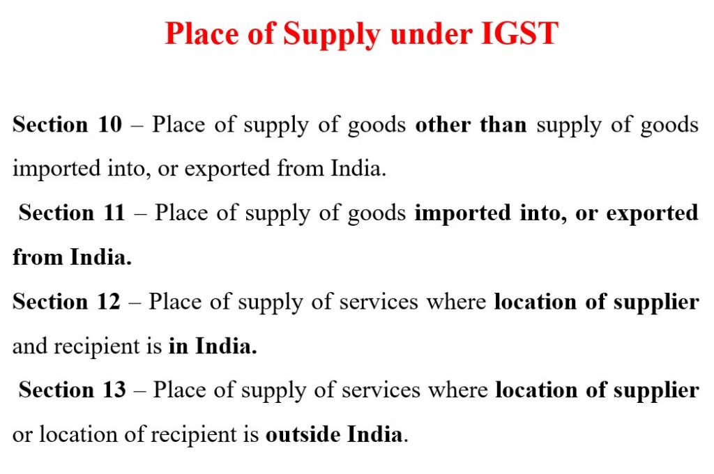 Place of Supply under IGST