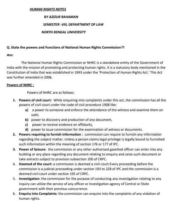 Safeguarding Human Rights in India - NoteXchange