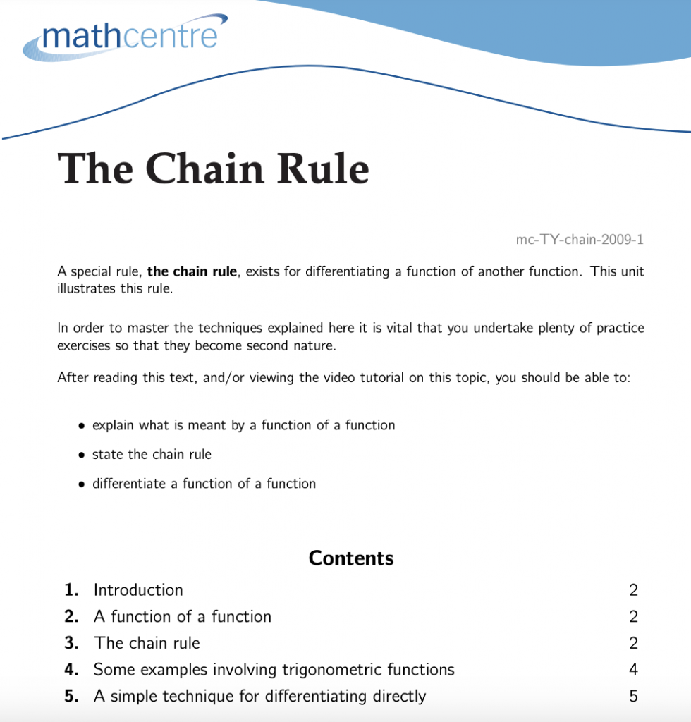 Basic Calculus - The Chain Rule