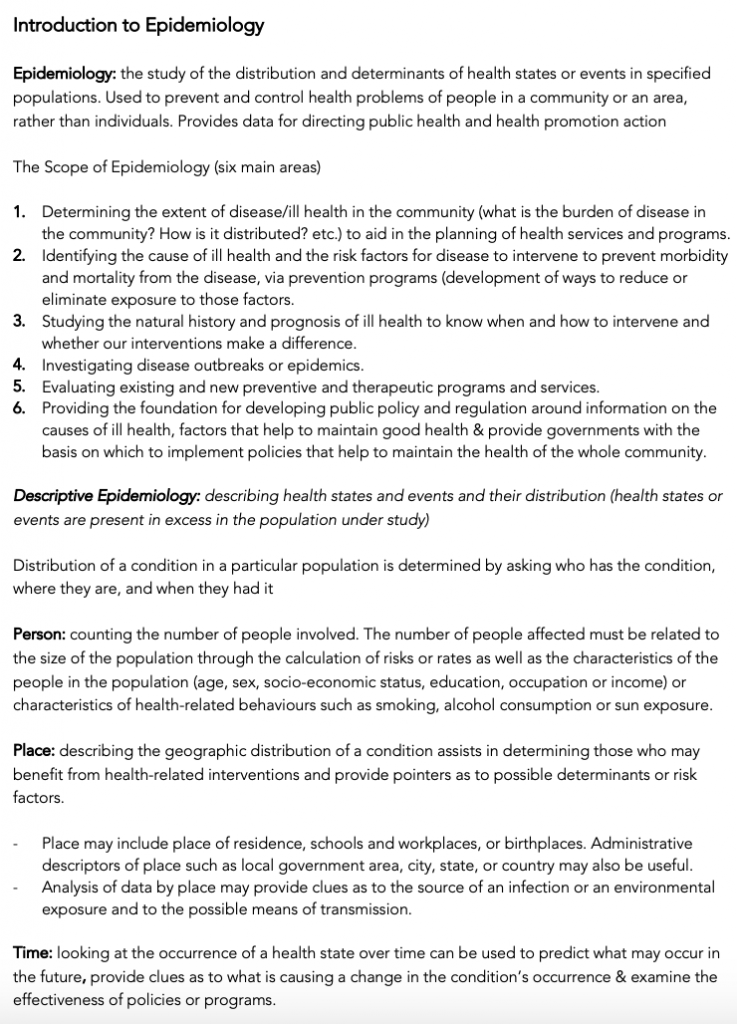 HSH205 Epidemiology and Biostatistics