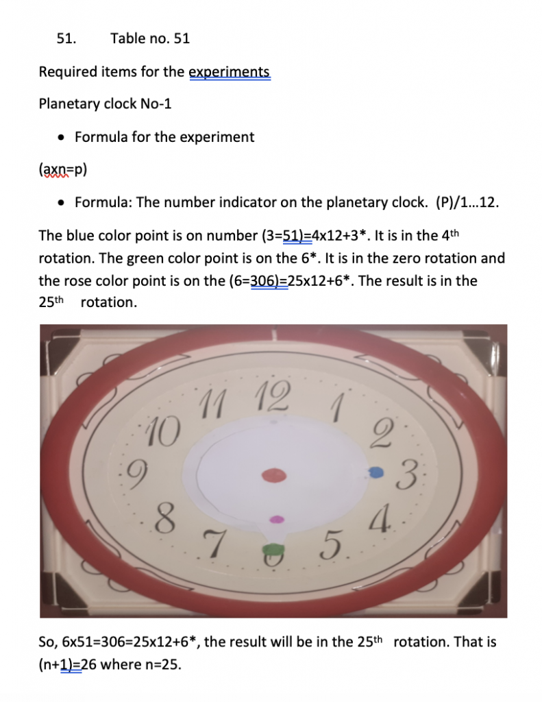 Planetary Clock for Explaining Mathematics