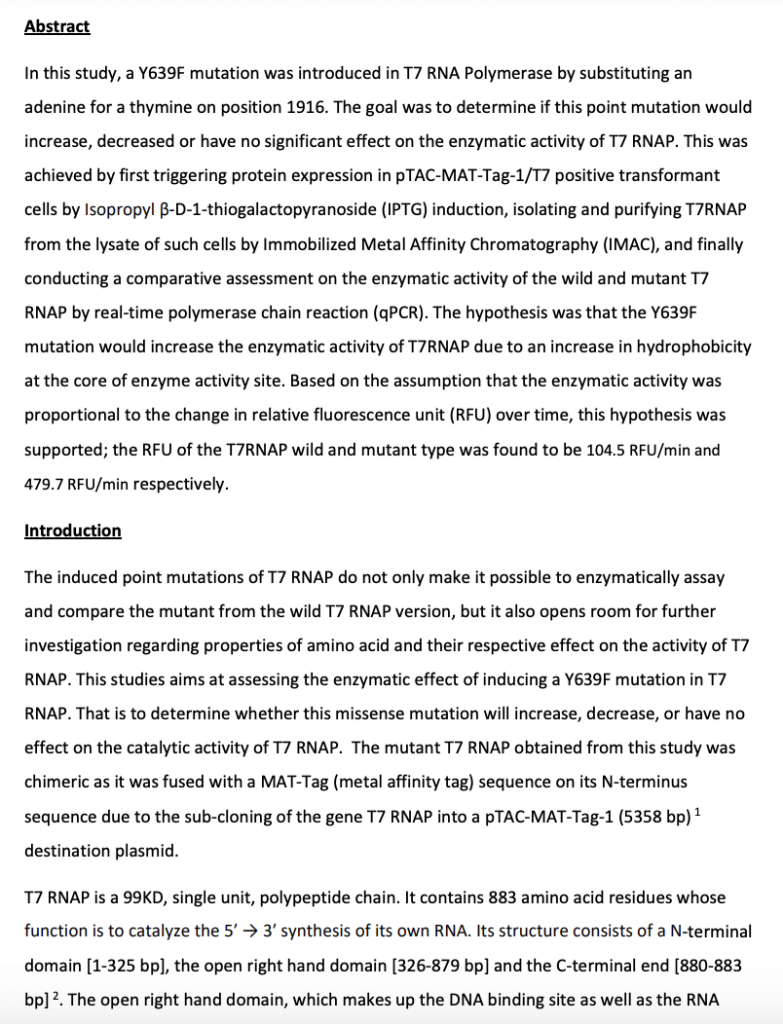 BCH 3356 BCH 3756 Molecular Biology