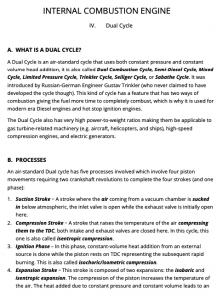 Dual Cycle in Internal Combustion Engine - NoteXchange