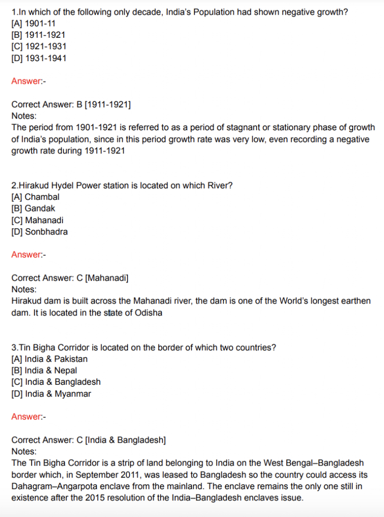 Geography Question and Answer