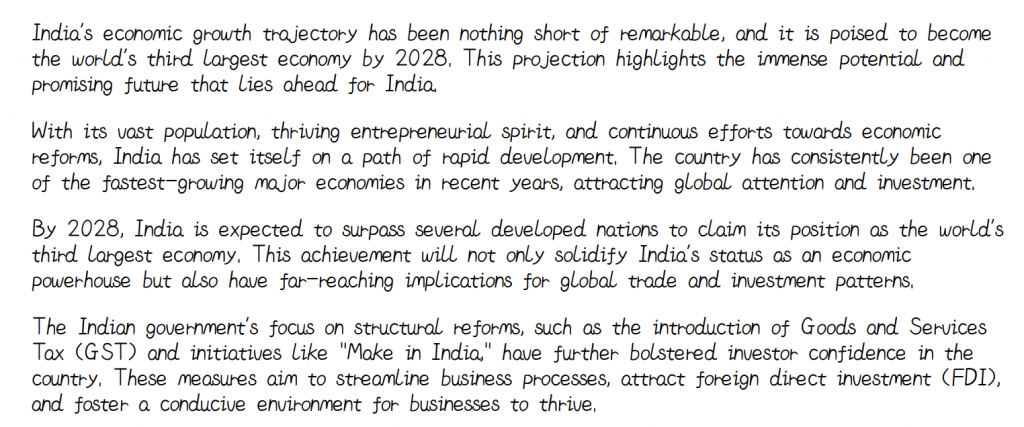 Economic Outlook of India in 2028