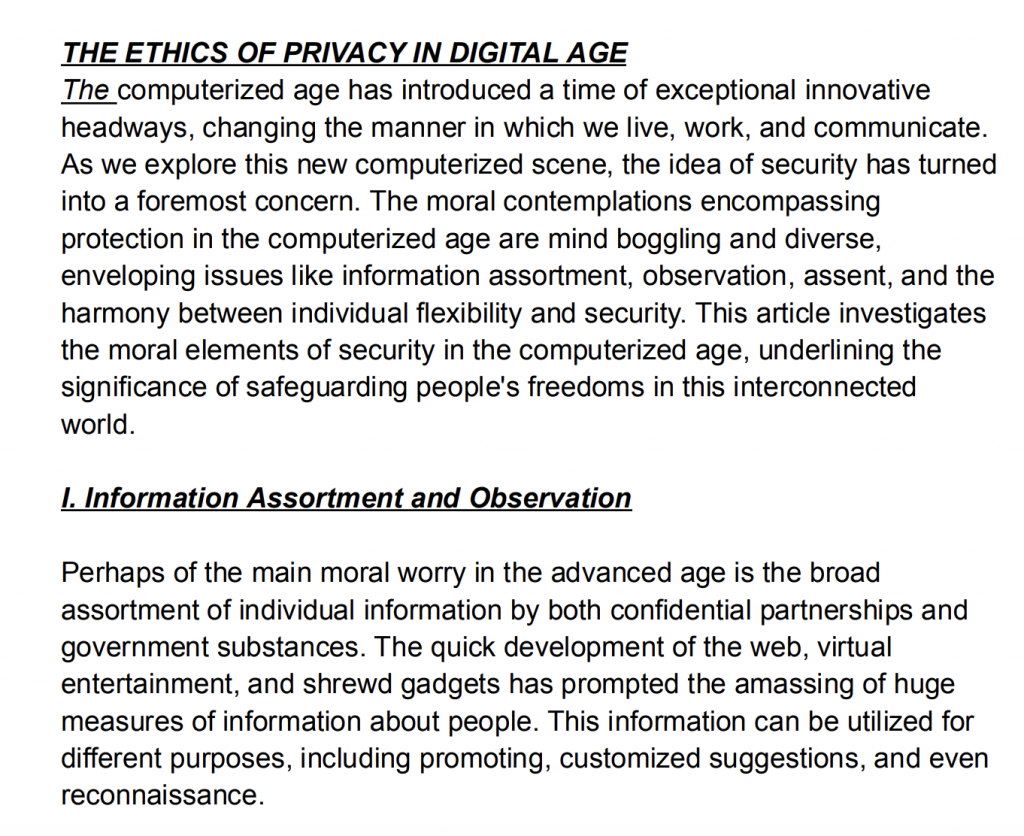 The Ethics of Privacy in Digital Age